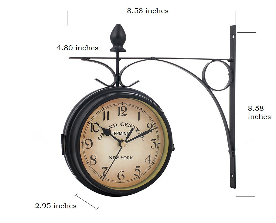 Double-Sided Wall Clock - Grand Central Train Station Style Wall Clock